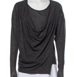 LAFAYETTE 148 100% Pure Virgin Wool Cowl Neck Top Small